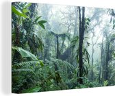 Canvas Schilderij Mistig regenwoud in Costa Rica - 90x60 cm - Wanddecoratie