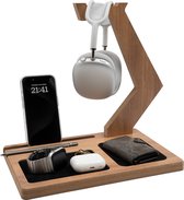 Industrial Living Koptelefoon Houder – Hoofdtelefoon Standaard Bureau – Gaming Headset Stand – Hout