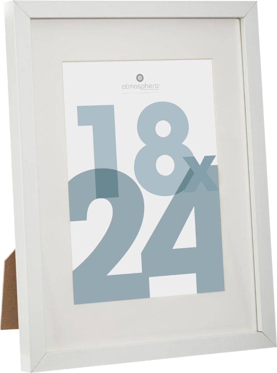 Atmosphera fotolijstje voor een foto van 18 x 24 cm - wit - foto frame Manu - modern/strak ontwerp