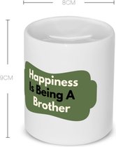 Akyol - happiness is being a brother Spaarpot - Broer - de liefste broer - verjaardag - cadeautje voor broer - broer artikelen - kado - geschenk - 350 ML inhoud