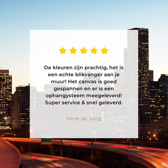 Tableau sur toile Soirée - Houston - Highway - 90x60 cm - Décoration murale