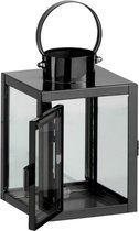 J-Line lantaarn Vierkant - metaal/glas - zwart