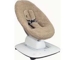 Ukje Wipstoelhoes geschikt voor 4Moms Mamaroo 5 Rockaroo Wipstoel - Hoes met Waterdichte Voering ter Bescherming van je Stoel - Perfecte Pasvorm - Met Gordelbeschermers - Makkelijk Wasbaar - Zacht Katoen - Teddy Taupe