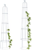 Relaxdays rankhulp - set van 2 stuks - obelisk - plantensteun - plantenklimrek - metaal - B