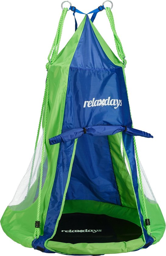 Relaxdays tent nestschommel - cocon - hangende tent - schommel accessoires - tuin - 90 cm