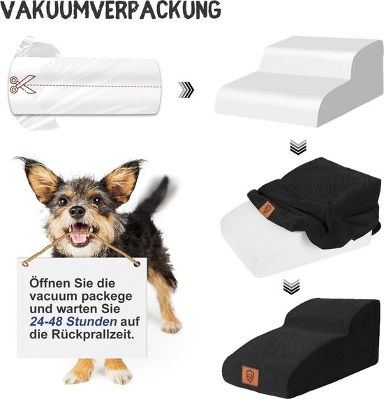 Zvonema Hundetreppe 5 Stufen-Hund Treppe für Sofa Bett,rutschfeste
