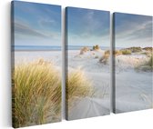 Artaza Peinture sur toile Triptyque Groot plage avec mer - 90 x 60 - Photo sur toile - Impression sur toile