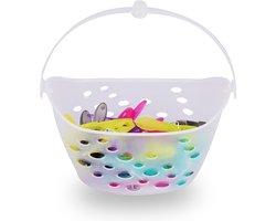 24x Gekleurde Wasknijpers Set| Incl. Multifunctionele Wasmand en Hanger | Kleurrijk en Praktisch Huishoudhulpje