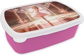Boîte à lunch Rose - Boîte à lunch Ballerine - Filles - Rose - Enfants - Boîte à pain 18x12x6 cm - Boîte à pain - Boîtes à pain pour enfants et adultes