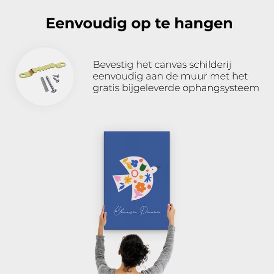 Artaza Tableau sur Toile Choisissez Peace Vogel - 60x90 - Photo sur Toile - Impression sur Toile - Décoration murale