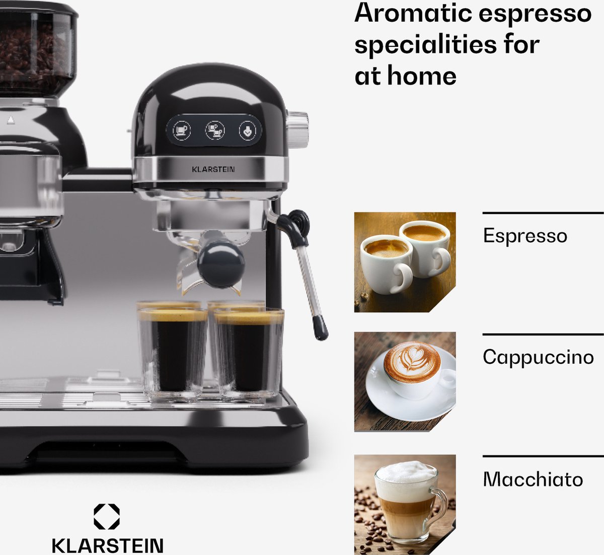 Klarstein Retro Mini-Espressomachine met Melkopschuimer - afbeelding 2