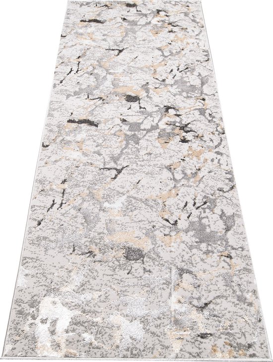 Tapiso Crystal Runner Tapis Tapis Gris Clair à Poils Courts Taille - 100x200