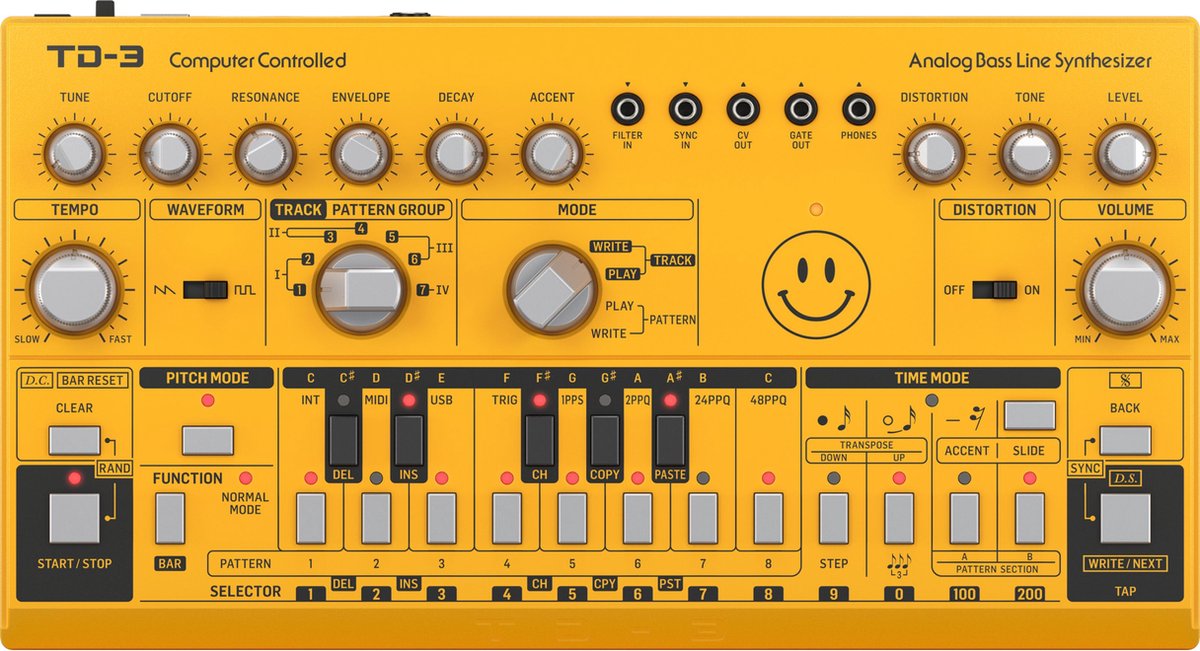 Behringer TD-3 (Acid Yellow) - synthesizer