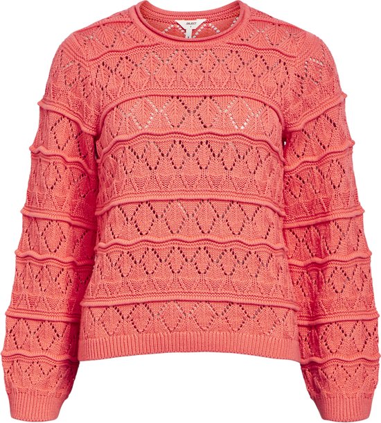 Object Objliva L/s O-neck Knit Pullover Truien & vesten Dames - Sweater - Hoodie - Vest- Perzik - Maat XS