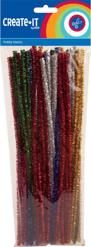 Chenilledraad, rood, L: 30 cm, dikte 6 mm, 50 stuk/ 1 doos