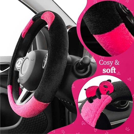 Couvre Volant Voiture Carbone Paillettes Couvre Volant 3 Pièces Protection Volan