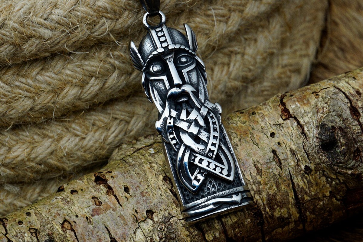 [Two Ravens] Odin Ketting - Wodan Hanger - Viking Ketting - Viking Sieraden - Noorse Mythologie - Odin Miniatuur - Asatru - Spirituele Talisman - Natuur Religie