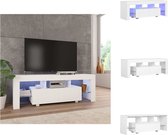 vidaXL TV-kast - wit - 130 x 35 x 45 cm - LED-verlichting - Kast