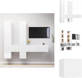 vidaXL Hangende TV-kastenset - wit - spaanplaat - 30.5 x 30 x 30 cm / 30.5 x 30 x 110 cm / 100 x 30 x 30 cm - Kast