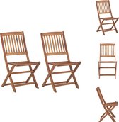 vidaXL Klapstoelenset Acaciahout - 48.5 x 57 x 91 cm - Weerbestendig - 2x stoel - Tuinstoel