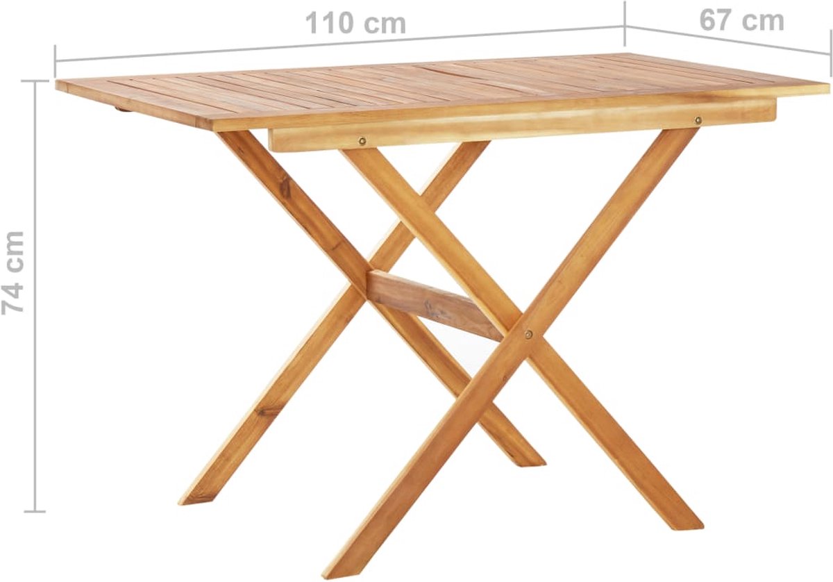 vidaXL 3-Delige inklapbare massief houten acacia tuinset 1 : Uitvoering