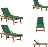 vidaXL Chaises longues Bois - 195x59,5 cm - Charme rustique - Paquet de 2 - Chaise longue