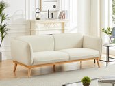 Bol.com Zitbank met 3 plaatsen en bekleding in beige textuurstof – FANIRA L 210 cm x H 78 cm x D 82 cm aanbieding