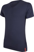 Undiemeister - T-shirt - T-shirt heren - Slim fit - Korte mouwen - Gemaakt van Mellowood - V-Hals - Storm Cloud (blauw) - Anti-transpirant - XS