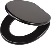 Bol.com Tiger Leatherlook - WC bril - Toiletbril met deksel - MDF - Zwart aanbieding