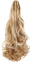Brazilian Ponytail Blond met Lichtbruin - #27H613 - 55cm - Paardenstaart - Haarverlenging - Extensions - Wavy - 27H613# - Haarstuk - 22'' - 22 inch - Blond gemixt lichtbruin- Lichtruin