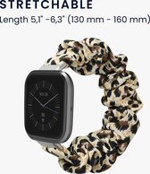kwmobile elastisch bandje voor smartwatch - geschikt voor Fitbit Versa 4 / Sense 2 / Versa 3 / Sense - Horlogebandje van katoen - In beige / zwart / bruin