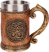 Noorse Viking TREE OF LIFE Becher 304 roestvrijstalen hars bierpul mok koffiekopje Reaper decoratie (Noorse Viking TREE OF LIFE)