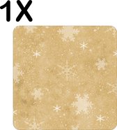 BWK Luxe Placemat - Patroon van IJskristallen en Sneeuwvlokken - Set van 1 Placemats - 50x50 cm - 2 mm dik Vinyl - Anti Slip - Afneembaar
