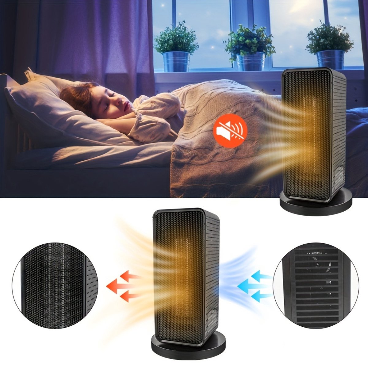Livano Elektrische Kachel - Haard - Heater - Mini Kachel - Draait – foto 4