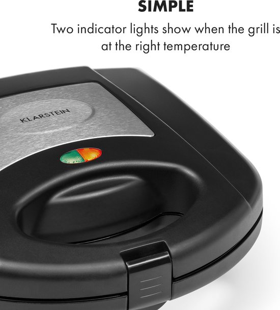 Trilit 3-in-1 Sandwich Maker 750W 3 bakplaten LED anti-aanbaklaag zwart - Klarstein