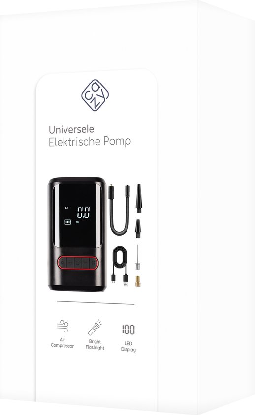 Elektrische fietspomp - Draagbare Compressor - voor fietsbanden en autobanden - Ballenpomp - 2x 2000mAh 50W - LED Display - Zaklamp Functie — afbeelding 5