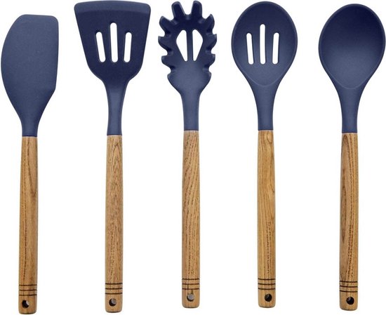 JGS ® Set van 5 Houten Kooklepels voor Ongeëvenaarde Kookervaring en