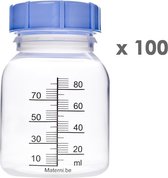100x Materni Moedermelkflesje 80 ml met dop tbv borstvoeding