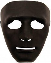 Partychimp Masker Plastic Voor Bij Carnavalskleding Heren Carnavalskleding Dames Carnaval Accessoires Carnaval -Pvc - Zwart