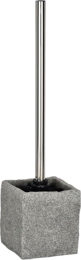 Wenko Toiletborstelhouder - Granit - 10.3 cmx39.5 cmx10.3 cm - Grijs