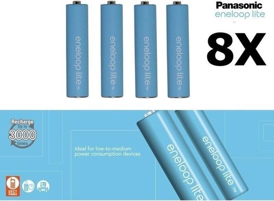 nieuws Pech Invloed 8 Stuks - AAA R3 Panasonic Eneloop Lite 1.2V 550mAh Oplaadbare Batterijen -  Speciaal... | bol.com