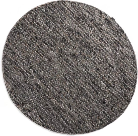 Tapis rond en laine Lett - gris/marron 190 cm rond