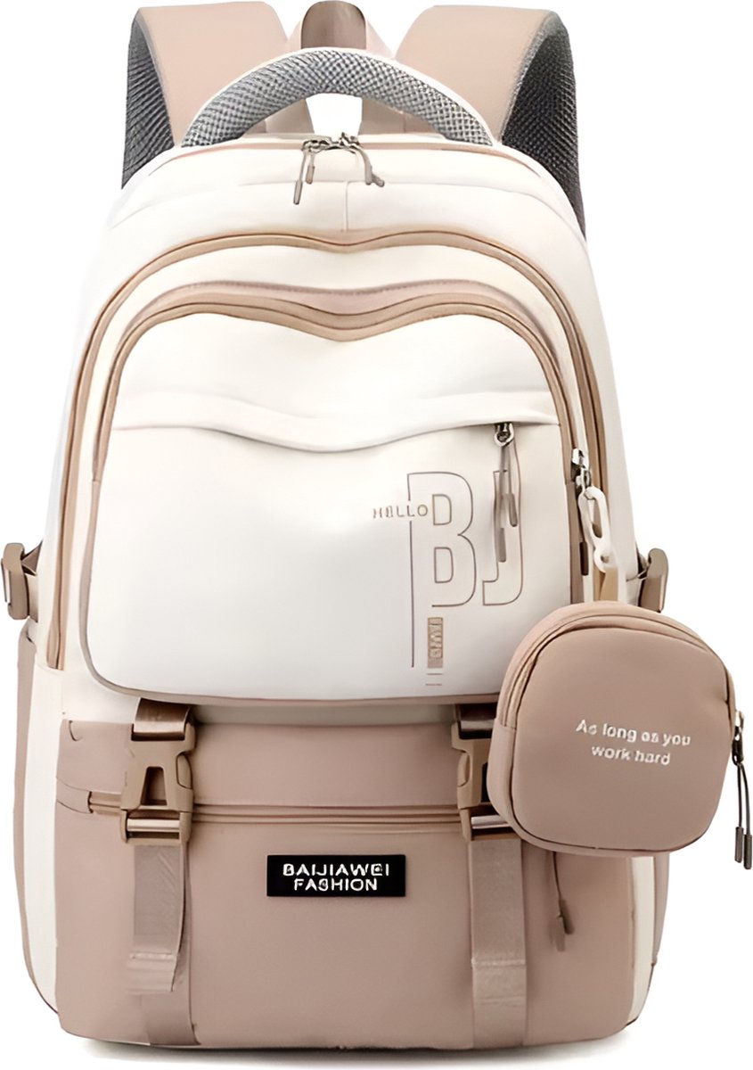 WoYoW® - Schooltas Meisjes - Waterdicht - Patchwork - Ruime Opbergruimte - Kinderen Rugzak Schooltas - Schooltassen - Khaki