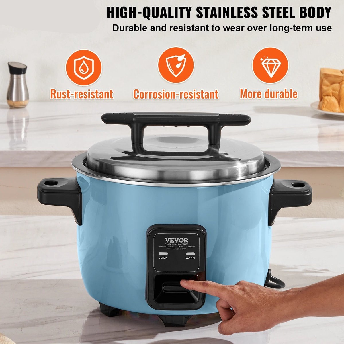 Rijstkoker - Rijstkokers - Multicooker - Crockpot - Slow Cooker - 10L - met Aluminium Nonstick Binnenpan - voor Restaurant Buffet – foto 2
