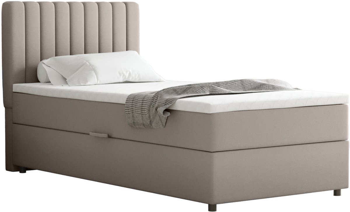 Boxspring Everest 90 x 200 cm tweepersoons met hoogwaardige Bonell-matras en topper