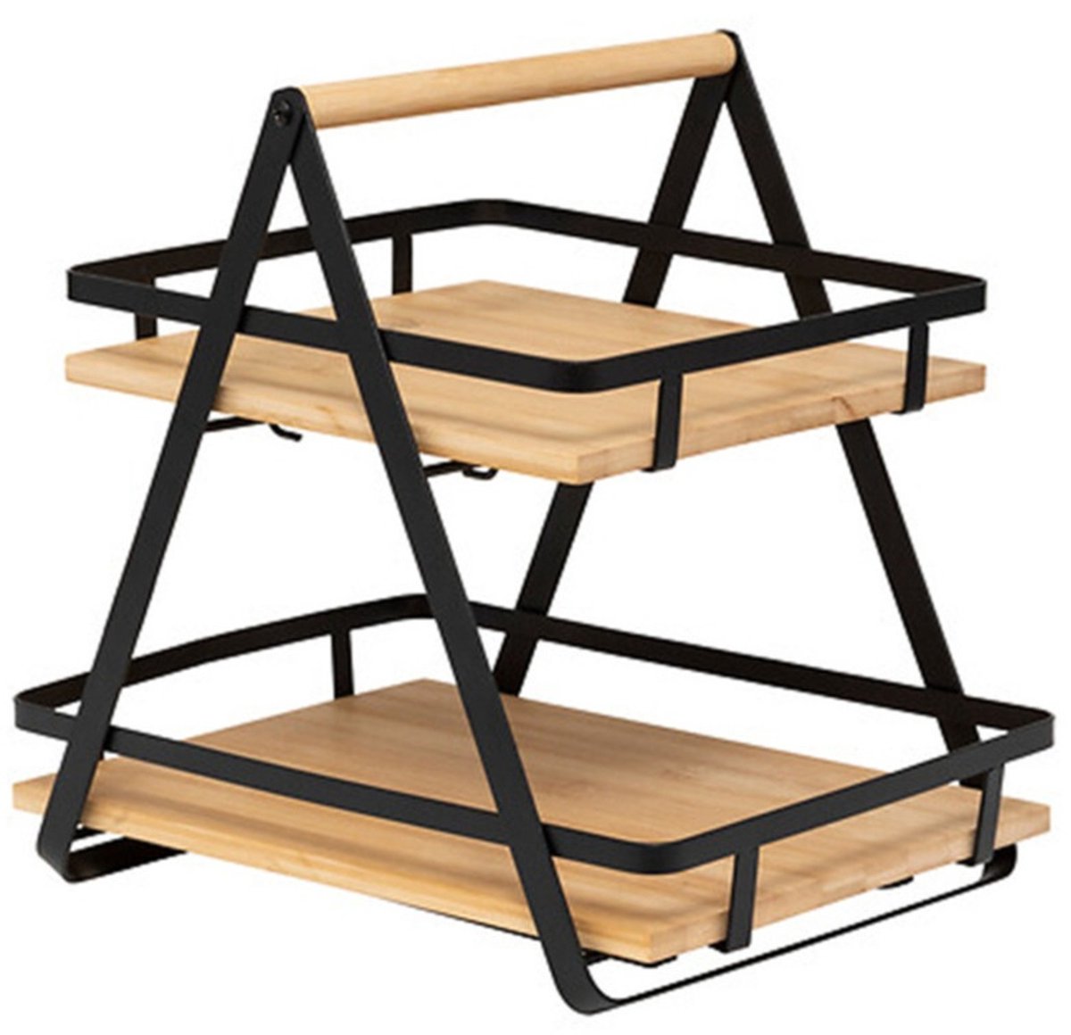 5five Ordera 2-laags Plank - Metaal en Bamboe, 30 x 22 x 29 cm