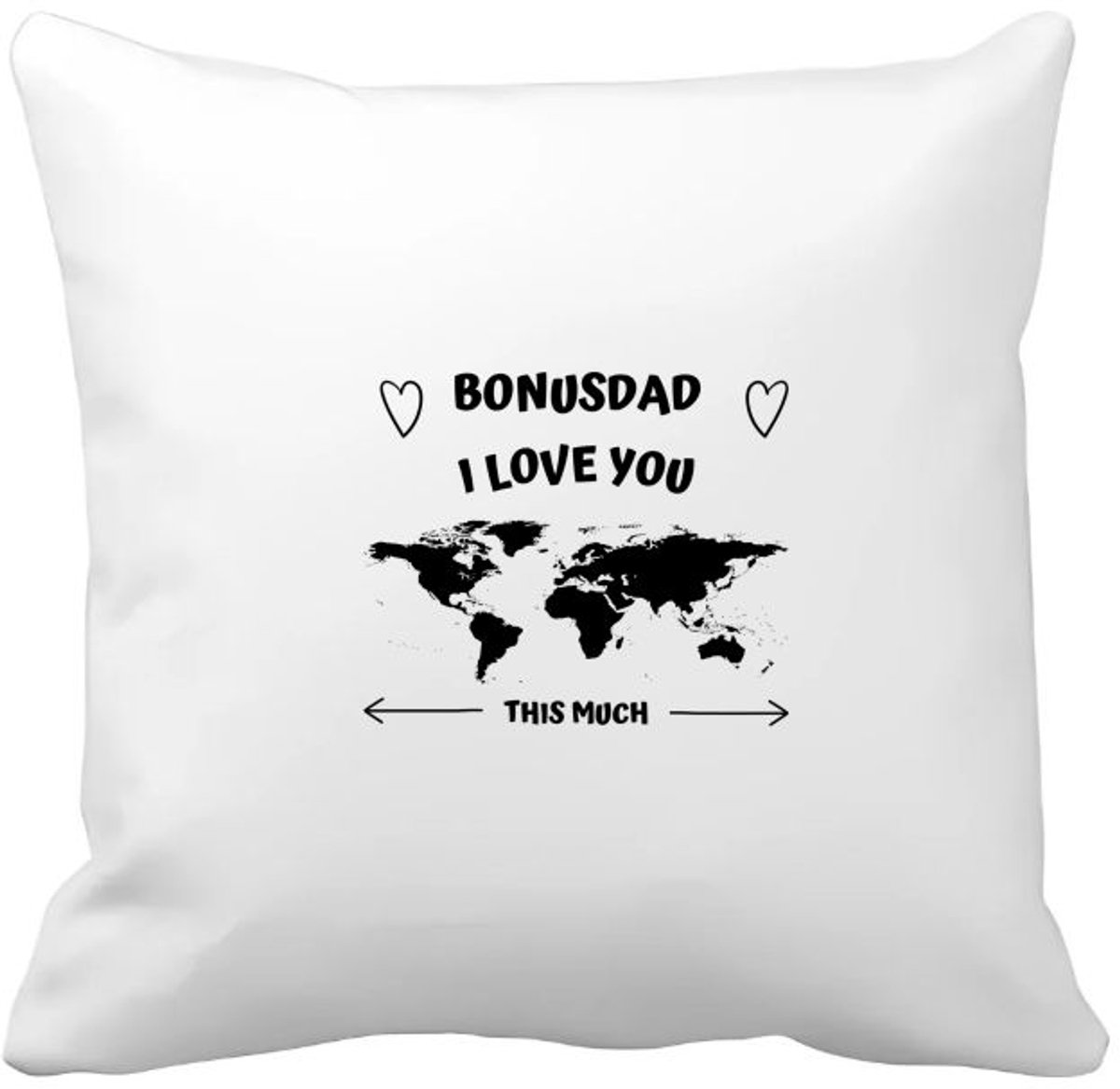 Akyol bonusdad i love you this much Kussen hoes - Vader - geweldige papa - liefste bonusvader - verjaardag - cadeau - kado - bedankje - geschenk - 40 bij 40 cm Multicolor