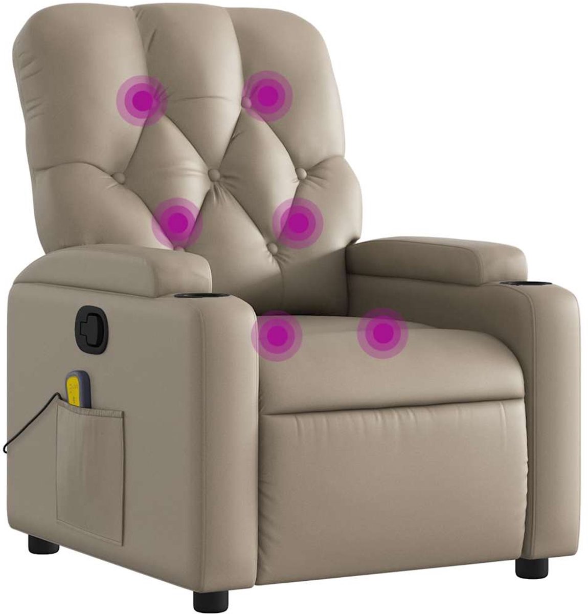 vidaXL Massagestoel Verstelbaar Kunstleer Cappuccino - afbeelding 2