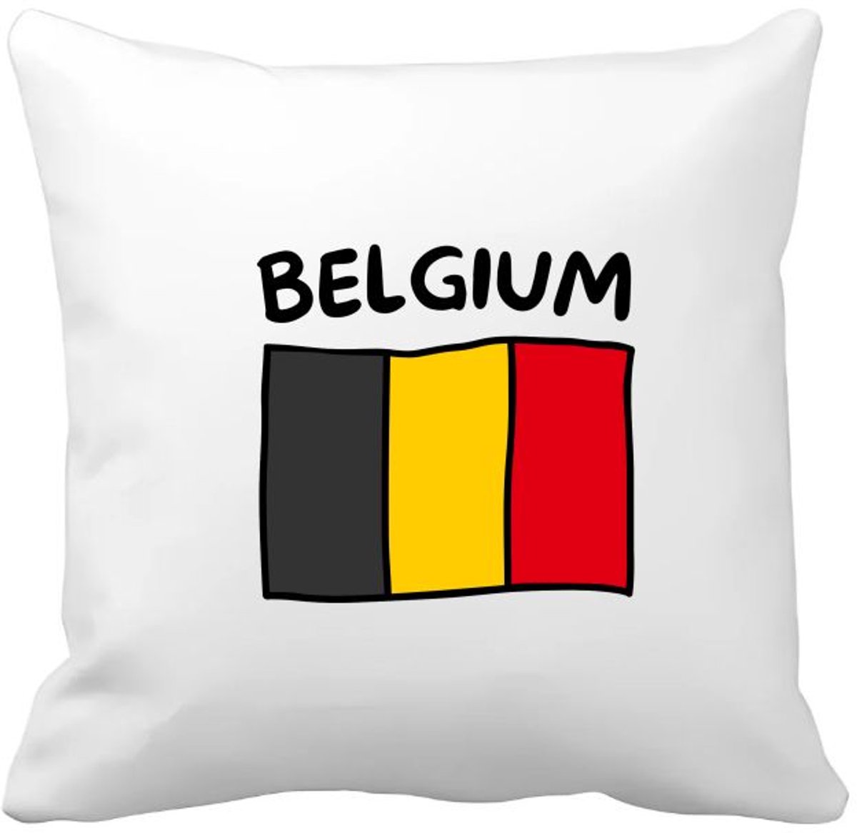 Akyol belgium vlag Kussen hoes - België - reizigers - toerist - verjaardagscadeau - souvenir - vakantie - kado - gift - geschenk - 40 bij 40 cm Multicolor
