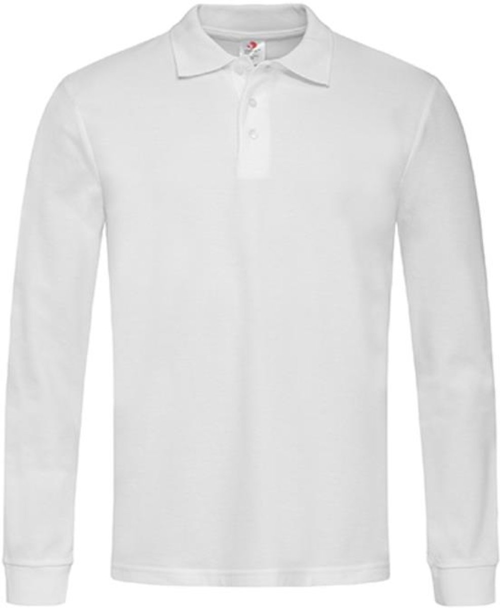 Stedman - Long Sleeve Polo - White maat M